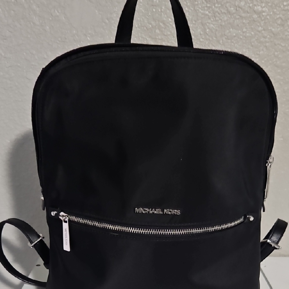 Michael Kors Black Backpack with Silver Accents Like New Used A Couple Of Times